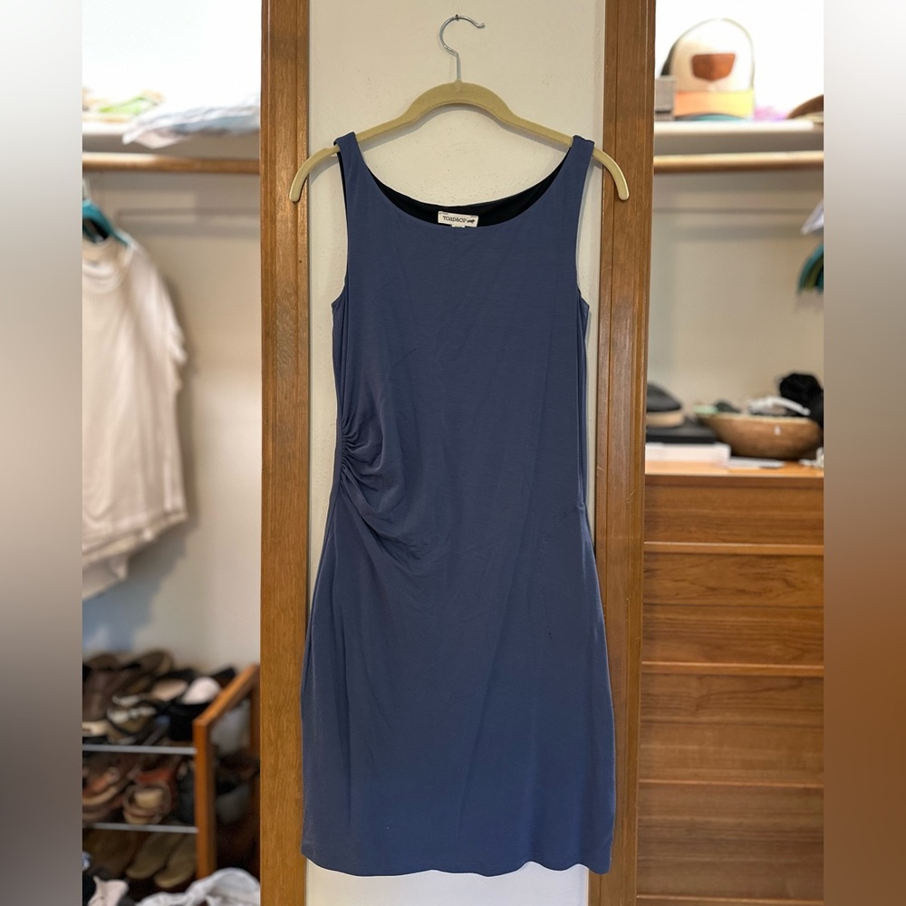 Toad&Co Mirror Reversible Blue or Black Sleeveless Midi Dress